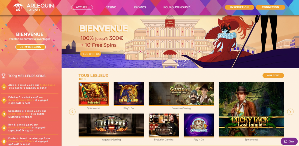 Arlequin Casino | Bonus de Bienvenue 300€ & Avis 2023